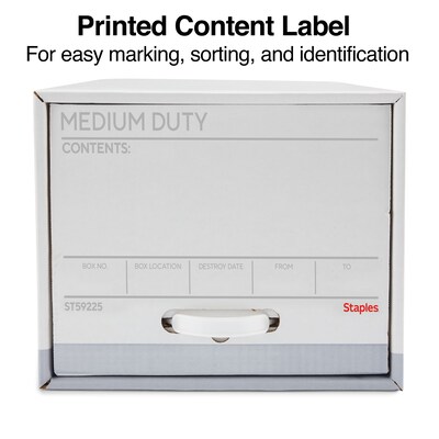 Staples Medium Duty File Drawers, Letter, White/Gray, 6/Carton (TR59225)