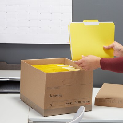 Staples Medium Duty File Box, Lift Off Lid, Letter/Legal, Brown/Gray, 12/Carton (TR59213)