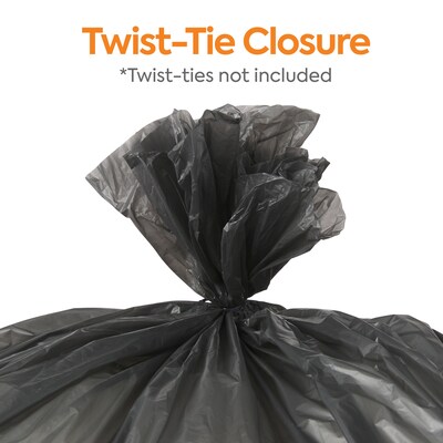 Coastwide Professional™ 50-56 Gallon Trash Bag, 43" x 48", High Density, 16 mic, Black, 8 Rolls (CW57392)