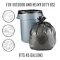 Perk™ 45 Gallon Kitchen Industrial Trash Bag, 45" x 38", Low Density, 1.1 mil, Black, 25 Bags/Box (PK56748)