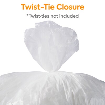 Coastwide Professional™ 7-10 Gallon Trash Bag, 24" x 24", High Density, 8 mic, Natural, 20 Rolls (CW25412)