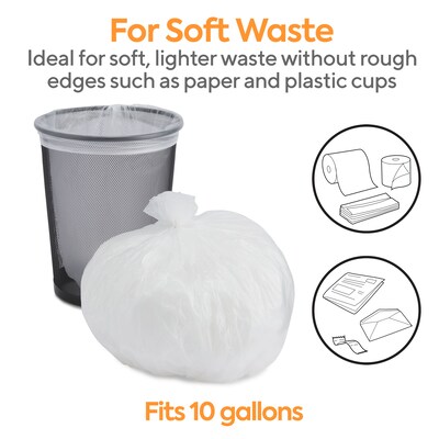 Coastwide Professional™ 7-10 Gallon Trash Bag, 24" x 24", High Density, 8 mic, Natural, 1000 Bags/Box (CW25412)