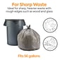 Coastwide Professional™ 50-56 Gallon Industrial Trash Bag, 43" x 47", Low Density, 0.95 mil, Gray, 4 Rolls (CW50715)