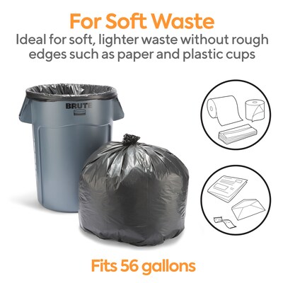 Coastwide Professional™ 50-56 Gallon Trash Bag, 43" x 48", High Density, 16 mic, Black, 200 Bags/Box (CW57392)
