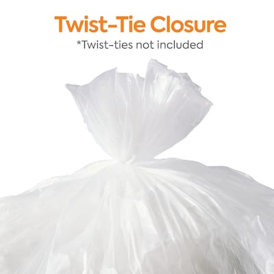 Coastwide Professional™ 30 Gallon Trash Bag, 30" x 37", High Density, 8 mic, Natural, 20 Rolls (CW57407)