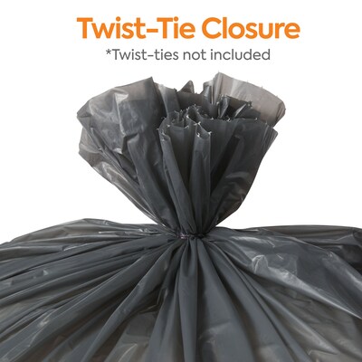 Coastwide Professional™ 50-56 Gallon Trash Bag, 43" x 47", Low Density, 0.95 mil, Gray, 100 Bags/Box (CW50715)