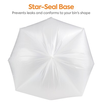 Coastwide Professional™ 50-56 Gallon Trash Bag, 43" x 47", Low Density, 1.1 mil, Clear, 100 Bags/Box (CW57393)