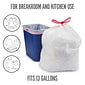 Perk™ 13 Gallon Kitchen Trash Bag, 28" x 24", Low Density, 0.9 mil, White, 50 Bags/Box (PK56745)