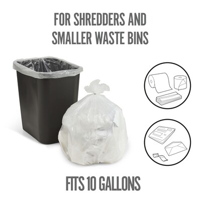 Perk™ 10 Gallon Kitchen Trash Bag, 24" x 24", High Density, 0.36 mil, Clear, 300 Bags/Box (PK56746)