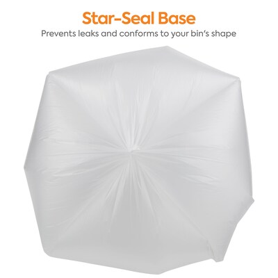 12-16 Gallon White High Density Trash Bags - 8 Micron