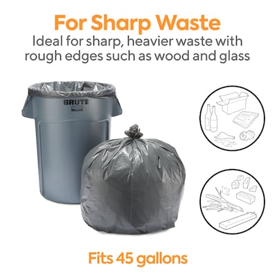 Coastwide Professional™ 40-45 Gallon Trash Bag, 40" x 46", Low Density, 1.5 mil, Black, 100 Bags/Box (CW25532)