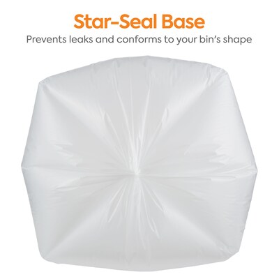 Coastwide Professional™ AccuFit 55 Gallon Trash Bag, 40" x 53", Low Density, 1.3 mil, Clear, 100 Bags/Box (CW25527)
