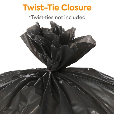 Coastwide Professional™ 12-16 Gallon Trash Bag, 24" x 31", Low Density, 1 mil, Black, 250 Bags/Box (CW21760)