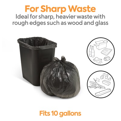 Coastwide Professional™ 7-10 Gallon Trash Bag, 24" x 23", Low Density, 0.35 mil, Black, 500 Bags/Box (CW21759)