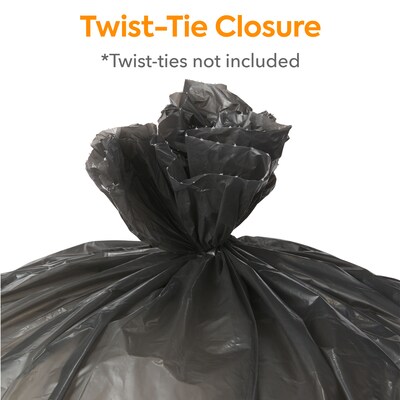Coastwide Professional™ AccuFit 44 Gallon Trash Bag, 37" x 50", Low Density, 1.3 mil, Black, 100 Bags/Box (CW22752)