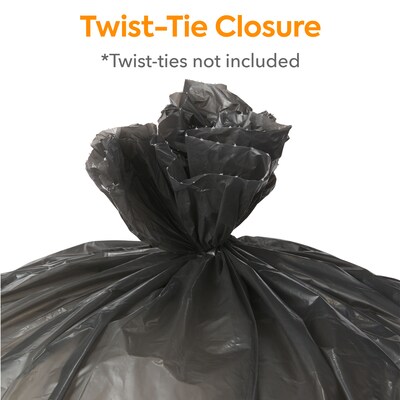 Coastwide Professional™ AccuFit 44 Gallon Industrial Trash Bag, 37" x 50", Low Density, 1.3 mil, Black, 5 Rolls (CW22752)