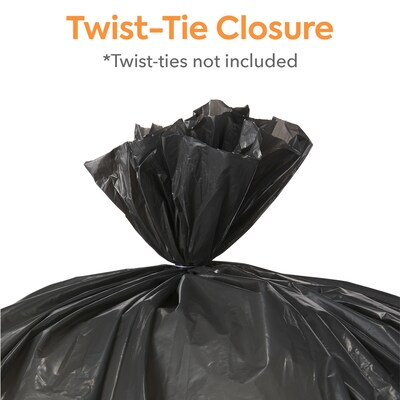 Coastwide Professional™ AccuFit 55 Gallon Industrial Trash Bag, 40" x 53", Low Density, 1.3 mil, Black, 5 Rolls (CW22753)