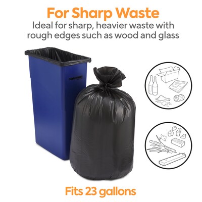 Coastwide Professional™ AccuFit 23 Gallon Trash Bag, 28" x 45", Low Density, 0.9 mil, Black, 200 Bags/Box (CW22932)