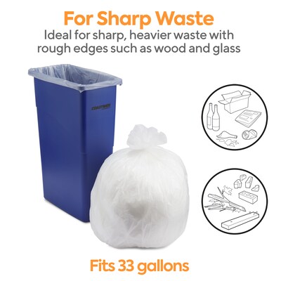 Coastwide Professional™ 30-33 Gallon Trash Bag, 33" x 39", Low Density, 0.9 mil, Clear, 150 Bags/Box (CW22339)