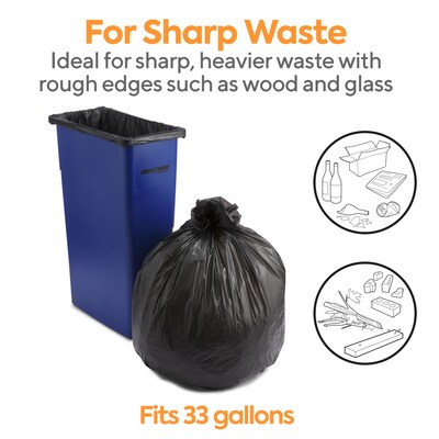 Coastwide Professional™ 30-33 Gallon Trash Bag, 33" x 39", Low Density, 0.6 mil, Black, 250 Bags/Box (CW17966)