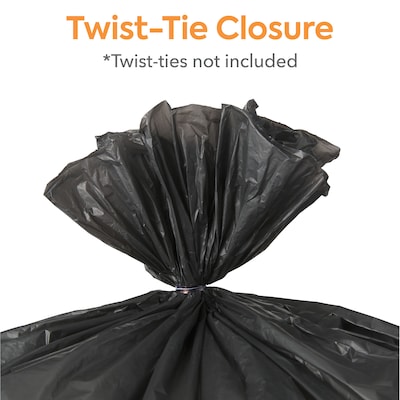 Coastwide Professional™ 55-60 Gallon Trash Bag, 38" x 60", High Density, 22 mic, Black, 150 Bags/Box (CW17712)