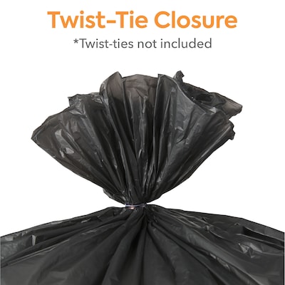 Coastwide Professional™ 55-60 Gallon Trash Bag, 38" x 60", High Density, 22 mic, Black, 6 Rolls (CW17712)