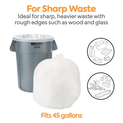 Coastwide Professional™ 40-45 Gallon Trash Bag, 40" x 46", Low Density, 1 mil, Clear, 100 Bags/Box (CW17967)