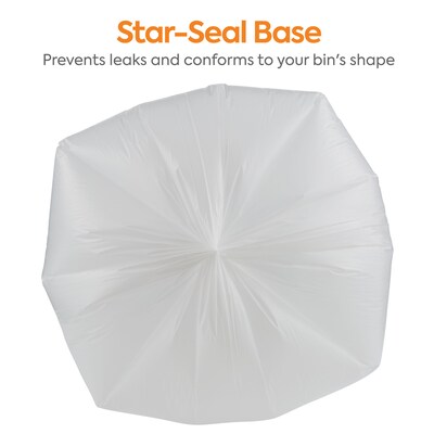 Coastwide Professional™ 55-60 Gallon Trash Bag, 38" x 58", Low Density, 0.74 mil, White, 100 Bags/Box (CW18187)
