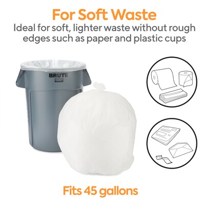 55 Gallon Trash Bags Garbage Can Liners Clear 43 x 48 Inch 22 Micron 150