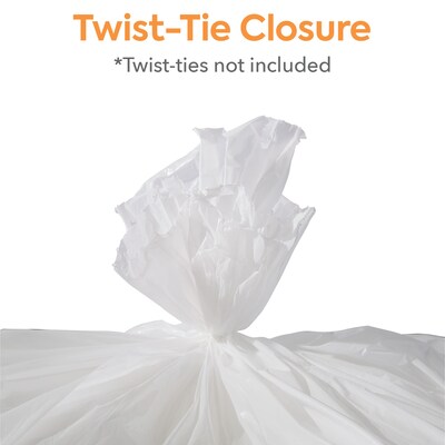 Coastwide Professional™ 55-60 Gallon Trash Bag, 38" x 58", Low Density, 0.74 mil, White, 100 Bags/Box (CW18187)