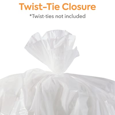 Coastwide Professional™ 30-33 Gallon Trash Bag, 33" x 39", Low Density, 0.74 mil, White, 150 Bags/Box (CW18185)