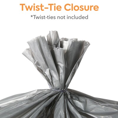 Coastwide Professional™ 55-60 Gallon Trash Bag, 39" x 57", Low Density, 1.7 mil, Silver, 50 Bags/Box (CW18190)