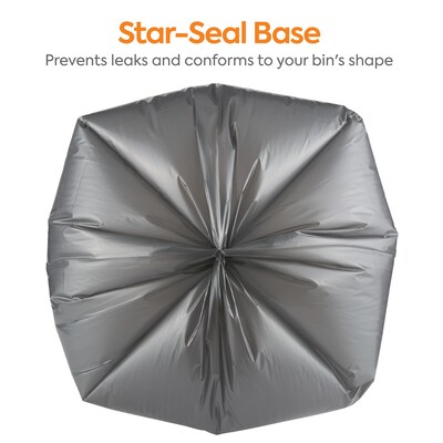 Coastwide Professional™ 55-60 Gallon Trash Bag, 39" x 57", Low Density, 1.7 mil, Silver, 50 Bags/Box (CW18190)