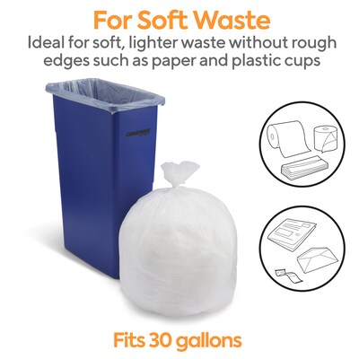 Coastwide Professional™ 20-30 Gallon Trash Bag, 30" x 37", High Density, 12 mic, Natural, 500 Bags/Box (CW18198)