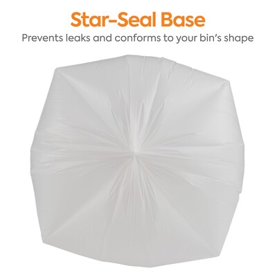 Coastwide Professional™ 30-33 Gallon Trash Bag, 33" x 39", Low Density, 0.74 mil, White, 150 Bags/Box (CW18185)
