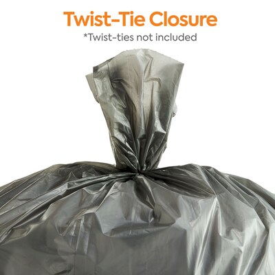 Coastwide Professional™ 40-45 Gallon Trash Bag, 39" x 47", Low Density, 1.7 mil, Silver, 50 Bags/Box (CW18189)