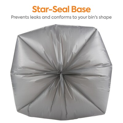 Coastwide Professional™ 30-33 Gallon Trash Bag, 33" x 40", Low Density, 1.5 mil, Silver, 100 Bags/Box (CW18186)