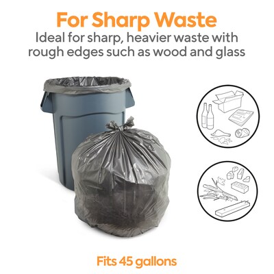 Coastwide Professional™ 40-45 Gallon Trash Bag, 39" x 47", Low Density, 1.7 mil, Silver, 50 Bags/Box (CW18189)