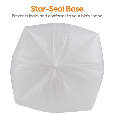 Coastwide Professional™ 40-45 Gallon Industrial Trash Bag, 40" x 46", Low Density, 0.74 mil, White, 100 Bags/Box (CW18192)