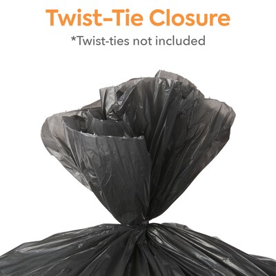 Coastwide Professional™ 40-45 Gallon Trash Bag, 40" x 46", Low Density, 0.65, Black, 125 Bags/Box (CW18191)