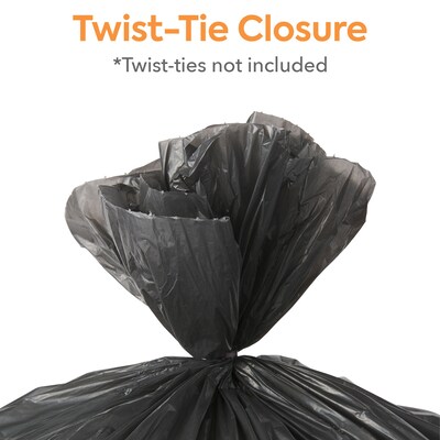 Coastwide Professional™ 40-45 Gallon Industrial Trash Bag, 40" x 46", Low Density, 0.65, Black, 125 Bags/Box (CW18191)