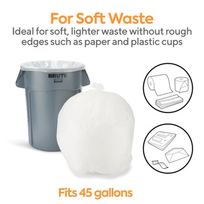 Coastwide Professional™ 40-45 Gallon Trash Bag, 40" x 48", High Density, 22 mic, Natural, 150 Bags/Box (CW19248)