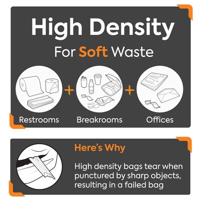 Coastwide Professional™ 50-56 Gallon Trash Bag, 43" x 48", High Density, 22 mic, Natural, 150 Bags/Box (CW19244)