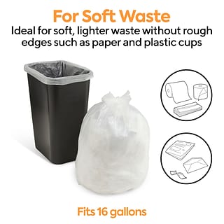 Brighton Trash Bags 12-16 Gal 24x33 High Dens. 8 Mic Natural 20 Rolls/Carton