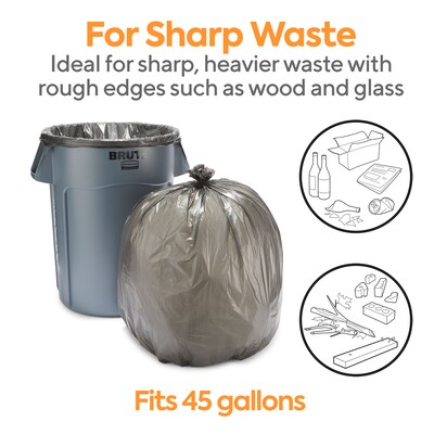 40-45 Gallon Gray Heavy Duty Trash Bags | Trash Bags | 40-48 Gallon Trash Bags