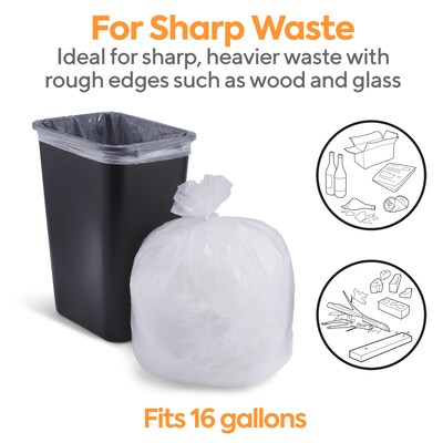 56 Gallon Clear Regular Duty Trash Bags - 0.7 Mil