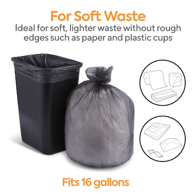 Black High Density Plastic Garbage Bags, 33 GAL
