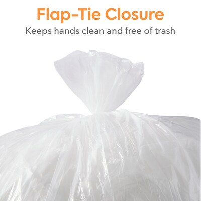 Coastwide Professional™ 12-16 Gallon Trash Bag, 24" x 32", Low Density, 0.35 mil, Clear, 1000 Bags/Box (CW57405)