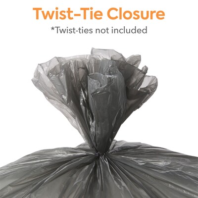 Coastwide Professional™ 12-16 Gallon Trash Bag, 24" x 33", High Density, 8 mic, Black, 1000 Bags/Box (CW50709)