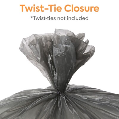 Coastwide Professional™ 12-16 Gallon Trash Bag, 24" x 33", High Density, 8 mic, Black, 20 Rolls (CW50709)